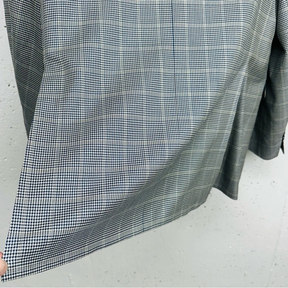 Corneliani Men's Size 56L Spencer Virgin Wool Silk Blue Micro Houndstooth Jacket - Picture 8 of 15